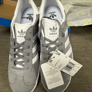 Adidas Gazelle Gray and White Sneakers